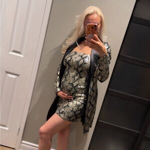Fashion Nova Snakeskin Mini Dress with Matching Blazer